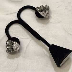 Vintage Weiss Silver And Rhinestone Earrings